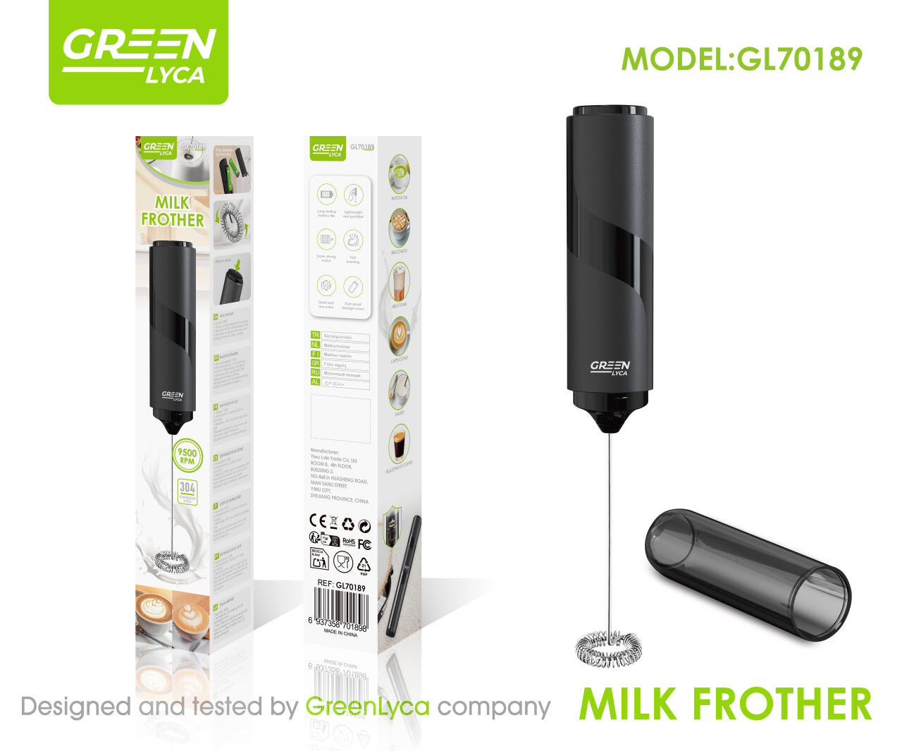 Batidora Portátil 9500 Rpm